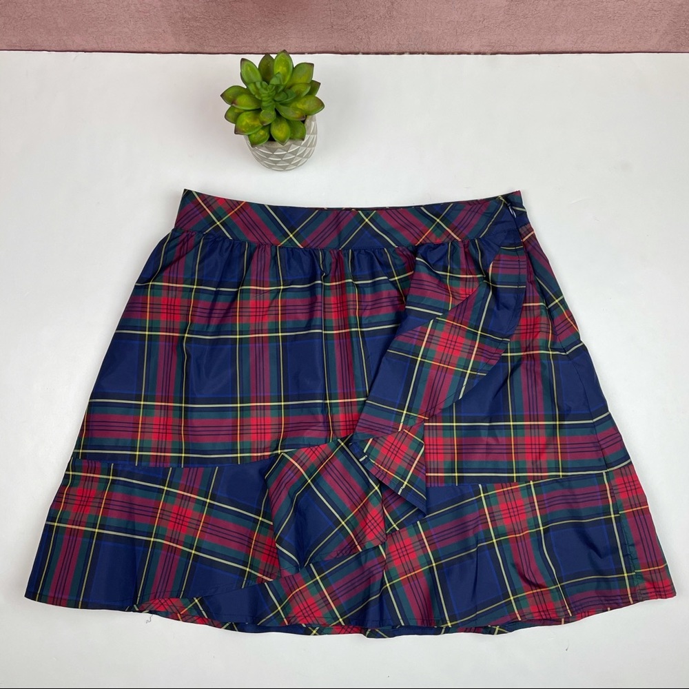 Vineyard Vines Red Blue Plaid Ruffle Skirt Size 4